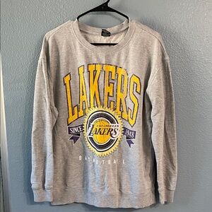 Gray Lakers Basketball Sweatshirt